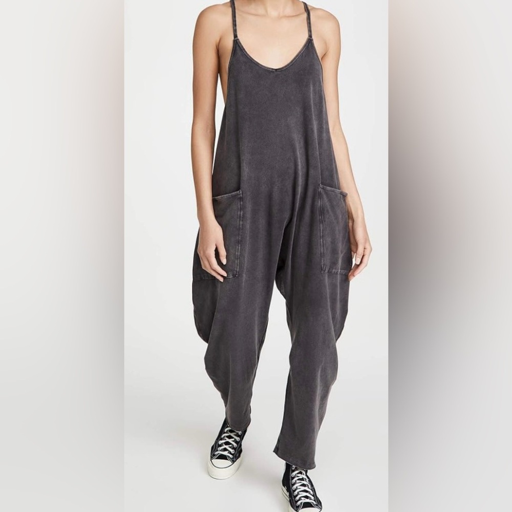 Free People Movement Charcoal Gray Jumpsuit